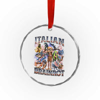Funny Italian Brainrot Meme 4th of July Crystal Glass Ornament