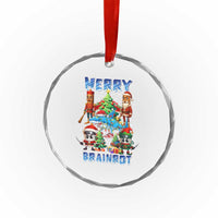 Funny Italian Brainrot Meme Christmas Crystal Glass Ornament Merry Brainrot Xmas Gen Alpha - Wonder Print Shop