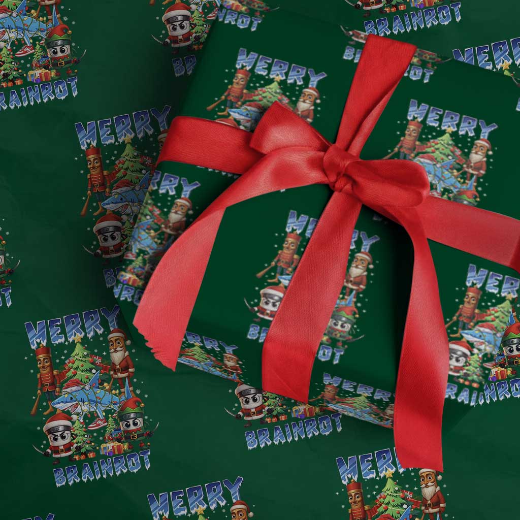 Funny Italian Brainrot Meme Christmas Wrapping Paper Roll Merry Brainrot Xmas Gen Alpha - Wonder Print Shop