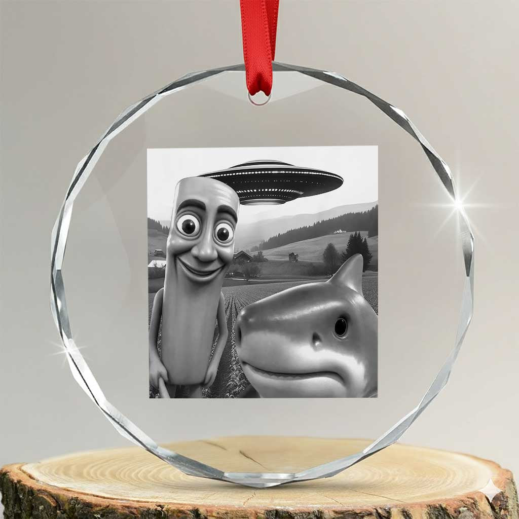 Funny Italian Brainrot Meme Crystal Glass Ornament Funny Tung Tung Tung Sahur Tralalero Tralala Selfie