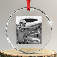 Funny Italian Brainrot Meme Crystal Glass Ornament Funny Tung Tung Tung Sahur Tralalero Tralala Selfie