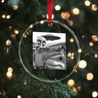 Funny Italian Brainrot Meme Crystal Glass Ornament Funny Tung Tung Tung Sahur Tralalero Tralala Selfie