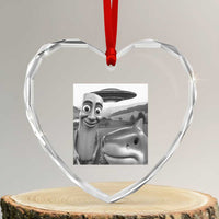 Funny Italian Brainrot Meme Heart Crystal Glass Ornament Funny Tung Tung Tung Sahur Tralalero Tralala Selfie