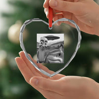 Funny Italian Brainrot Meme Heart Crystal Glass Ornament Funny Tung Tung Tung Sahur Tralalero Tralala Selfie