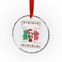 Funny Italian Christmas Donkey Crystal Glass Ornament Funny Domick The Donkey Holiday Italy Flag - Wonder Print Shop