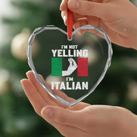 Funny Italian Heart Crystal Glass Ornament Im Not Yelling Im Italian Italy Flag - Wonder Print Shop