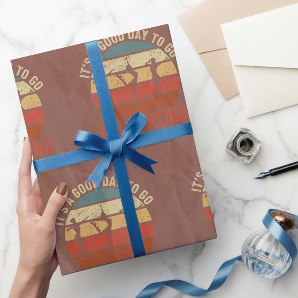 Funny It's A Good Day To Go Ice Skating Wrapping Paper Roll - Wonder Print Shop