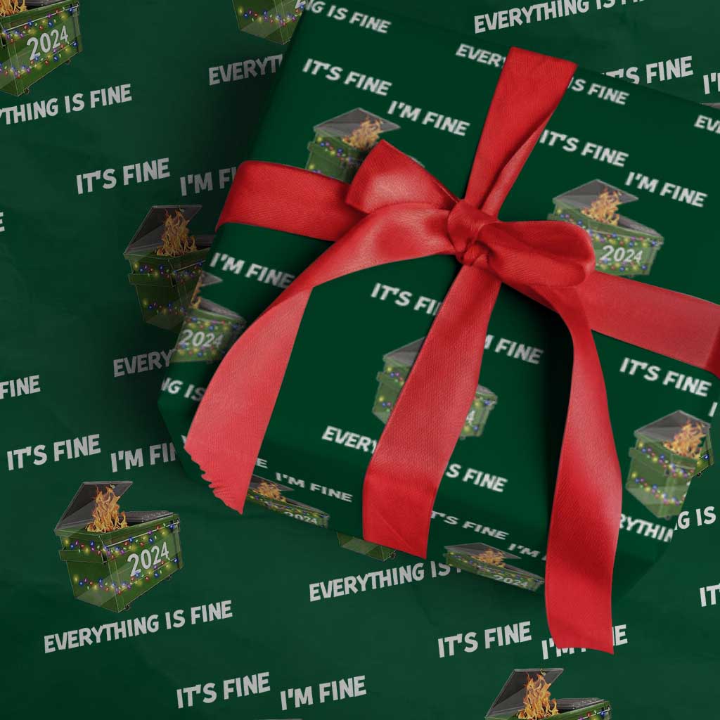 Funny It's Fine I'm Everything Is Fine 2024 Wrapping Paper Roll Lil Dumpster Fire - Wonder Print Shop