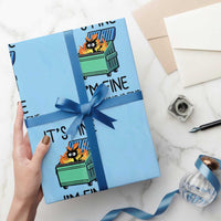 Funny It's Fine I'm Everything Is Fine Wrapping Paper Roll Black Cat Lil Dumpster Fire - Wonder Print Shop