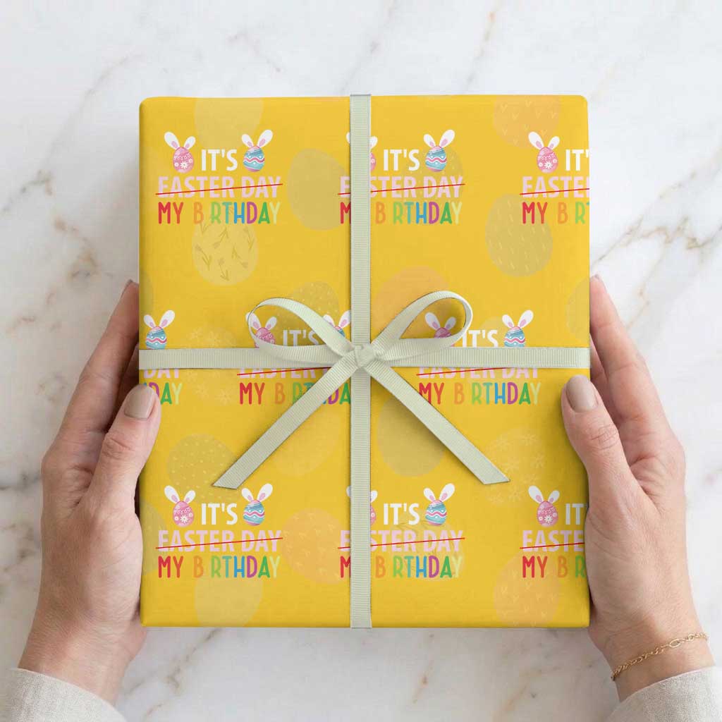 Funny It's My Birthday Easter Day Wrapping Paper Roll Rabbit Eggs