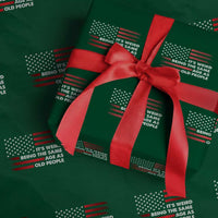 Funny It's Weird Being The Same Age As Old People Wrapping Paper Roll Vintage American Flag - Wonder Print Shop