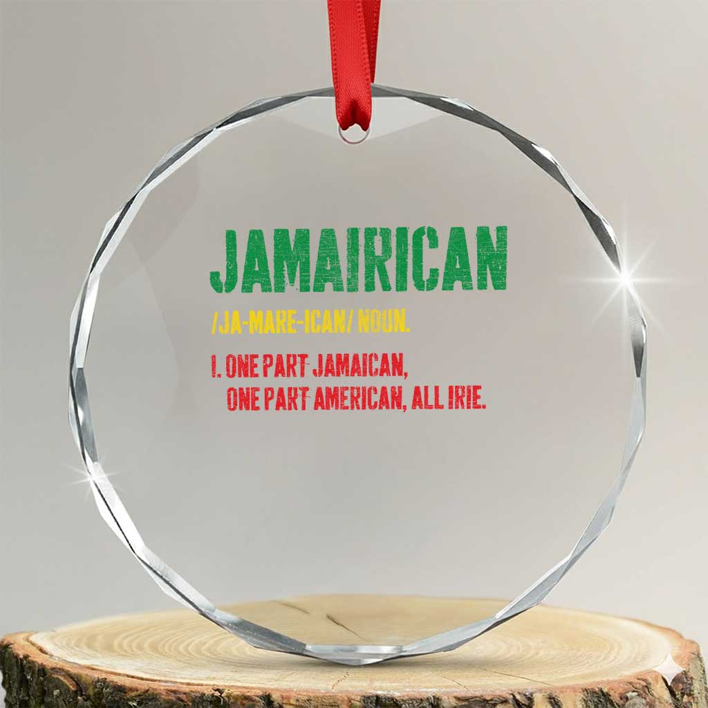 Funny Jamaican American Crystal Glass Ornament Retro Jamairican Roots - Wonder Print Shop