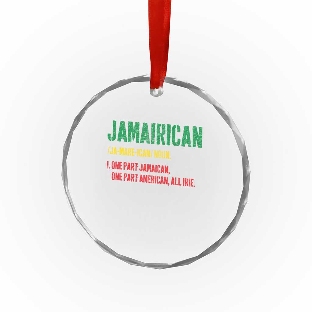 Funny Jamaican American Crystal Glass Ornament Retro Jamairican Roots - Wonder Print Shop