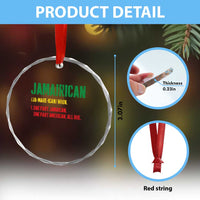 Funny Jamaican American Crystal Glass Ornament Retro Jamairican Roots - Wonder Print Shop