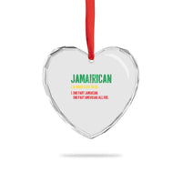 Funny Jamaican American Heart Crystal Glass Ornament Retro Jamairican Roots - Wonder Print Shop