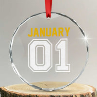 Funny January 01 New Years Eve Party Crystal Glass Ornament - Wonder Print Shop