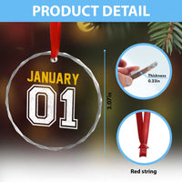 Funny January 01 New Years Eve Party Crystal Glass Ornament - Wonder Print Shop