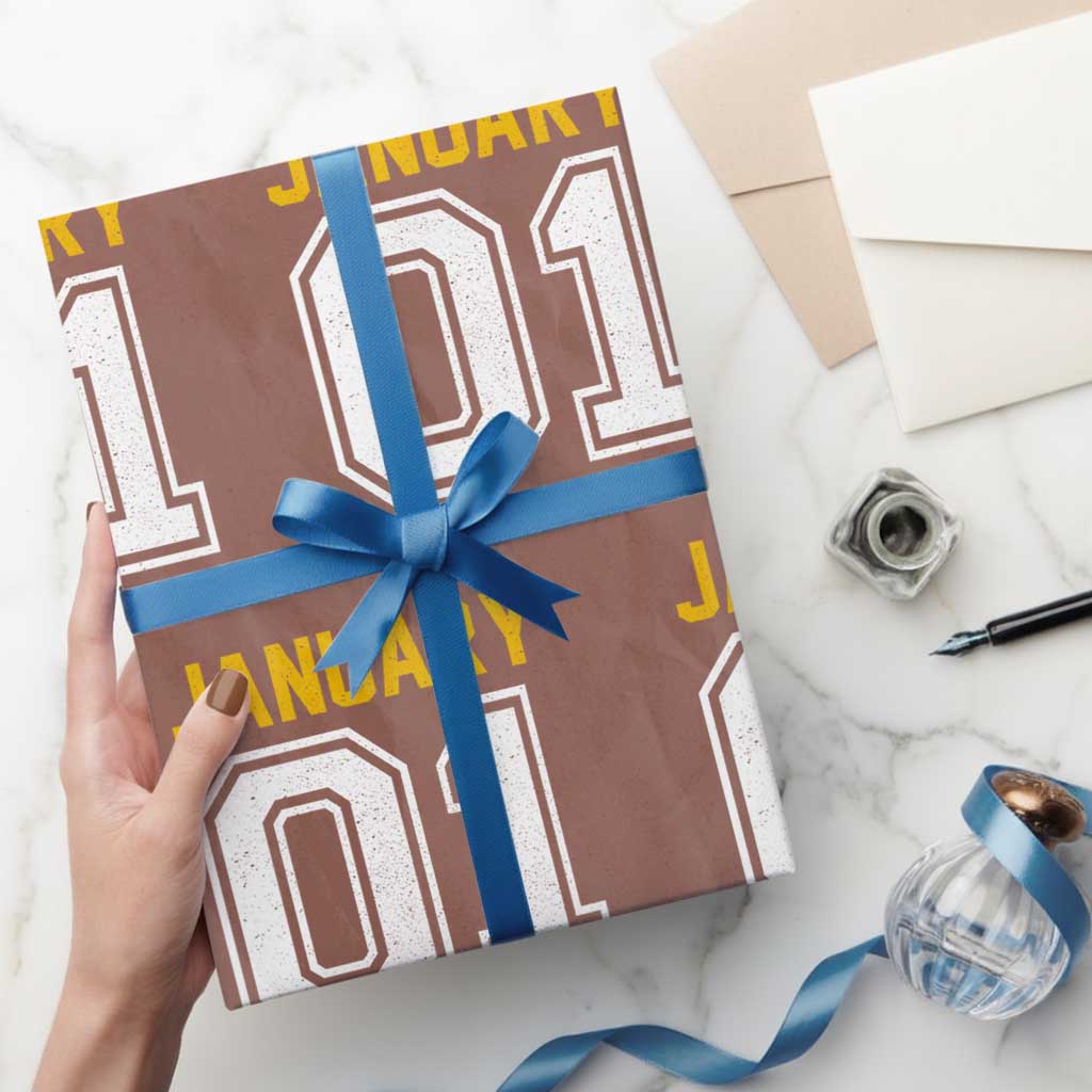 Funny January 01 New Years Eve Party Wrapping Paper Roll - Wonder Print Shop