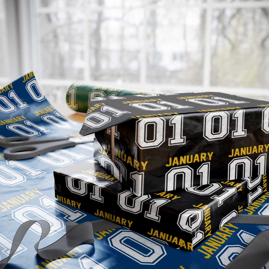 Funny January 01 New Years Eve Party Wrapping Paper Roll - Wonder Print Shop