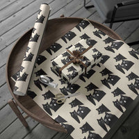 Funny Japanese Black Cat Is Watching You Wrapping Paper Roll Cat Lover