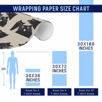 Funny Japanese Black Cat Is Watching You Wrapping Paper Roll Cat Lover