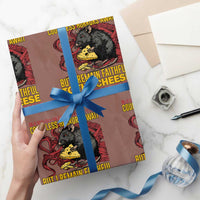 Funny Japanese Rat Lover Wrapping Paper Roll I Remain Faithful To The Cheese Retro Vintage Japan