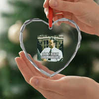Funny JD Vance Interview Meme Heart Crystal Glass Ornament I Don't Really Care Margaret - Wonder Print Shop