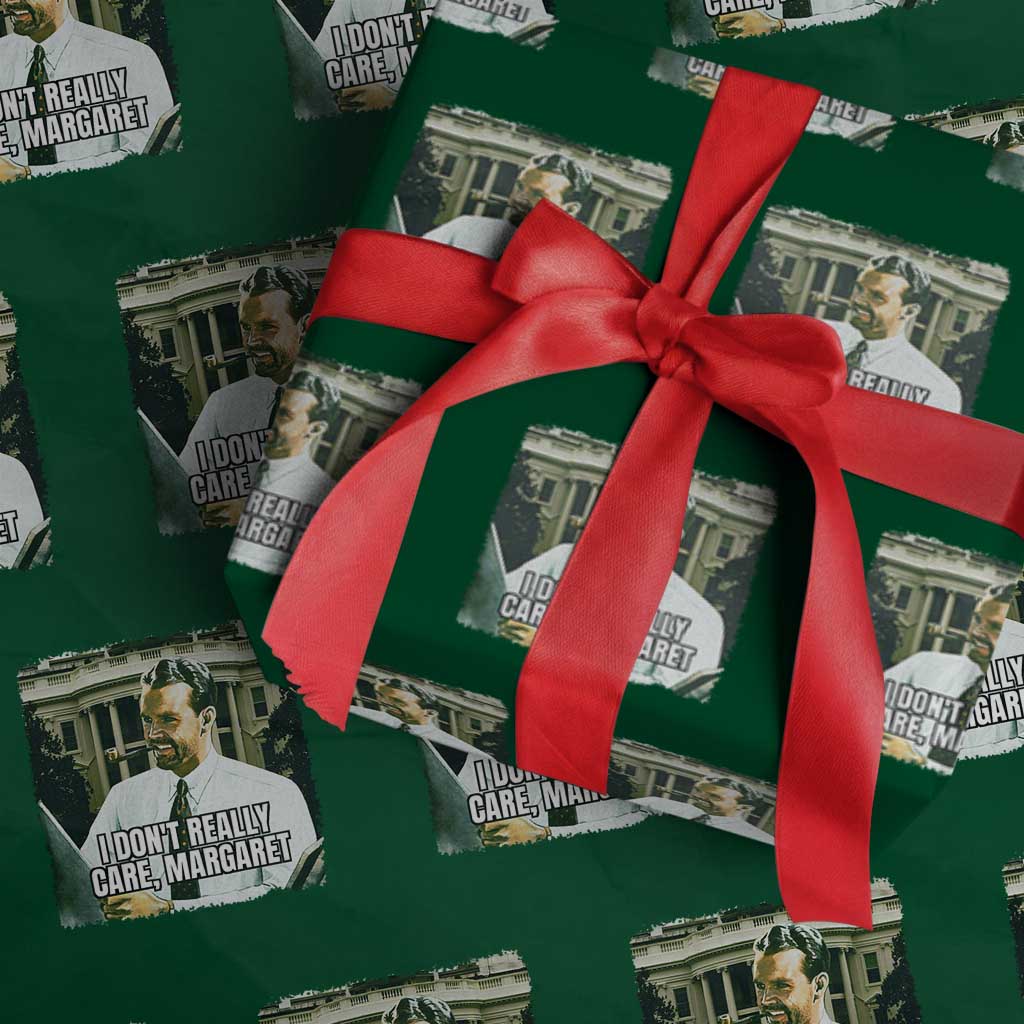 Funny JD Vance Interview Meme Wrapping Paper Roll I Don't Really Care Margaret - Wonder Print Shop