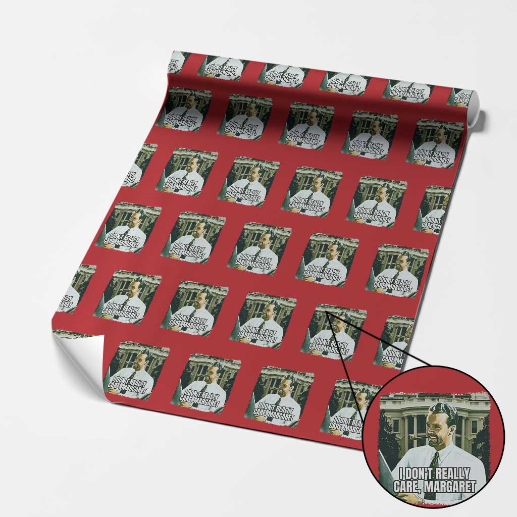 Funny JD Vance Interview Meme Wrapping Paper Roll I Don't Really Care Margaret - Wonder Print Shop
