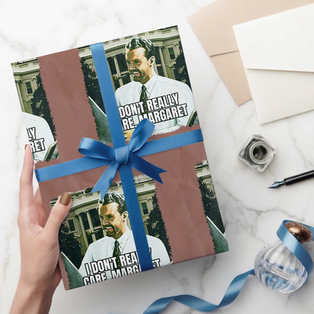 Funny JD Vance Interview Meme Wrapping Paper Roll I Don't Really Care Margaret - Wonder Print Shop