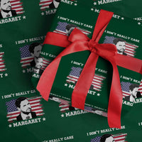 Funny JD Vance Wrapping Paper Roll I Don't Really Care Margaret American Flag - Wonder Print Shop