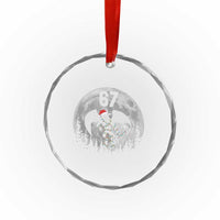 Funny Jersey Devil 67 Christmas Santa Hat Moon Night Stroll Crystal Glass Ornament - Wonder Print Shop