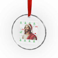 Funny Jesus Birthday Crystal Glass Ornament All the Cool People Are Born in December - Wonder Print Shop
