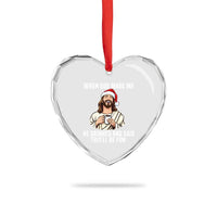 Funny Jesus Christian Christmas Heart Crystal Glass Ornament When God Made Me He Grinned And Said This Will Be Fun - Wonder Print Shop