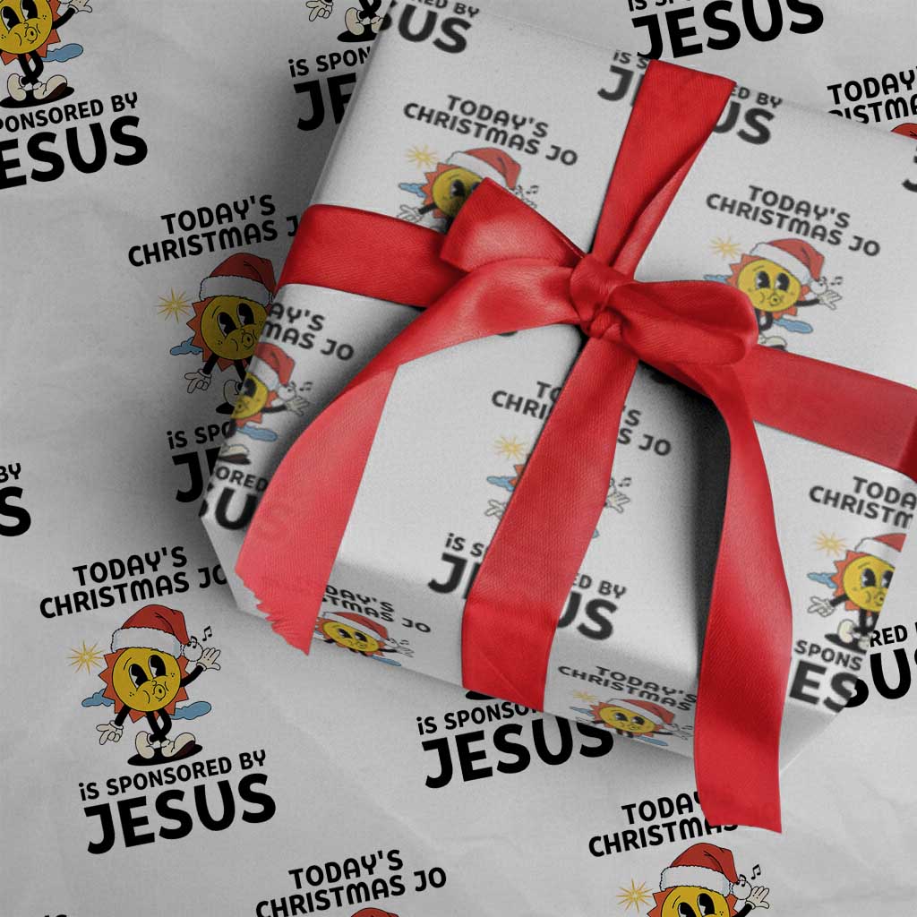 Funny Jesus Christian Christmas Wrapping Paper Roll Today Is Good Mood Is Sponsored By Jesus - Wonder Print Shop