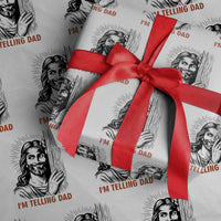 Funny Jesus Christian Meme Wrapping Paper Roll I Am Telling Dad