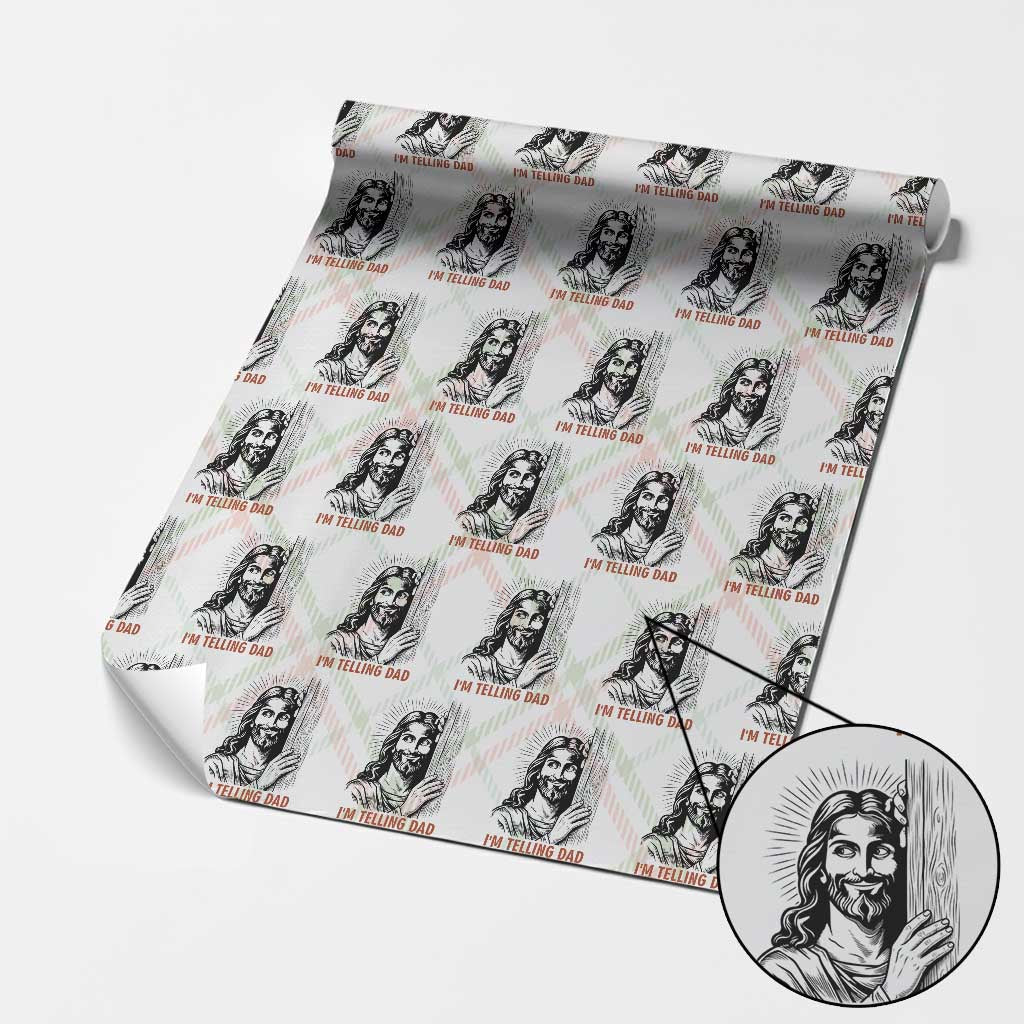 Funny Jesus Christian Meme Wrapping Paper Roll I Am Telling Dad