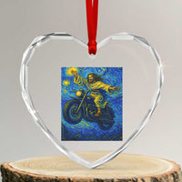 Funny Jesus Christian Motorcycle Heart Crystal Glass Ornament Starry Night Van Gogh Biker - Wonder Print Shop