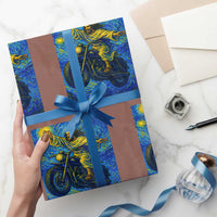 Funny Jesus Christian Motorcycle Wrapping Paper Roll Starry Night Van Gogh Biker - Wonder Print Shop