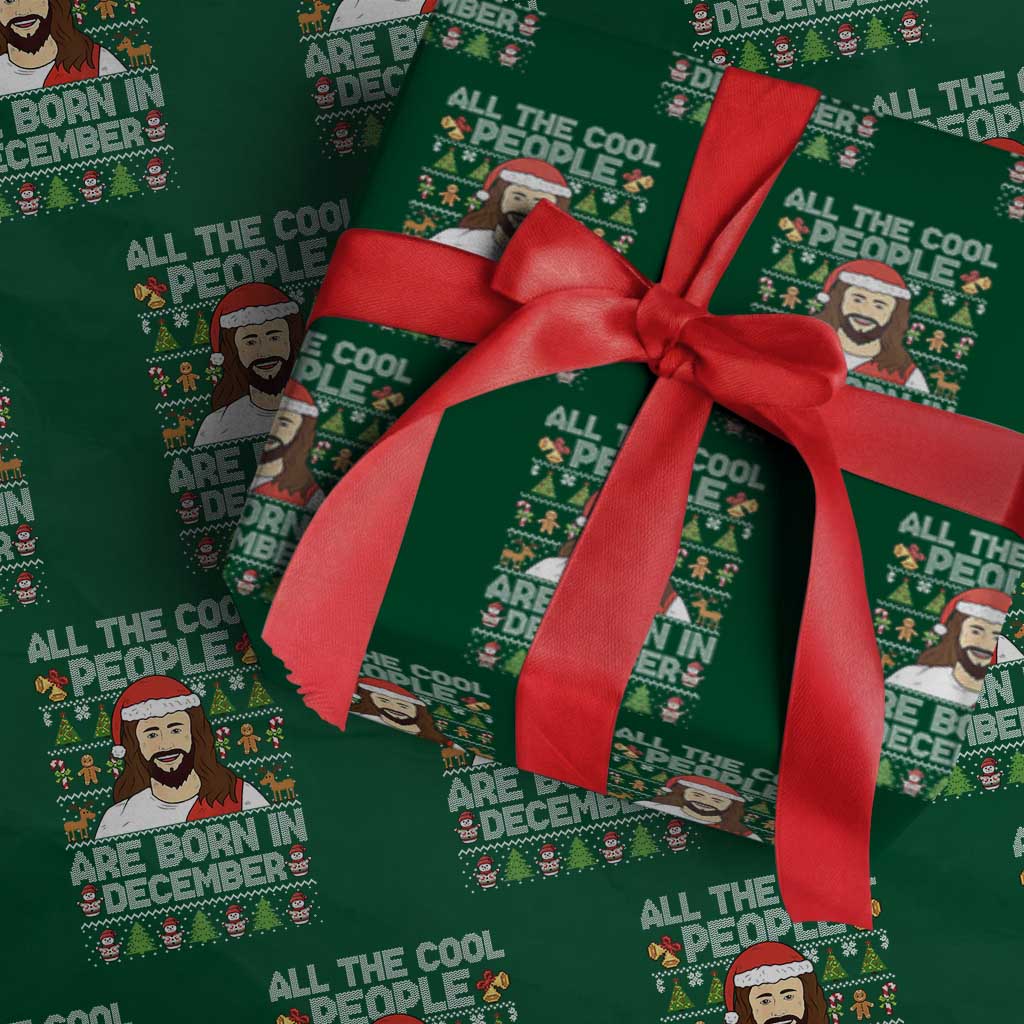 Funny Jesus Christmas December Birthday Wrapping Paper Roll Ugly Xmas - Wonder Print Shop
