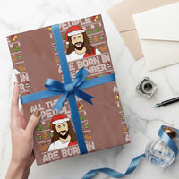 Funny Jesus Christmas December Birthday Wrapping Paper Roll Ugly Xmas - Wonder Print Shop