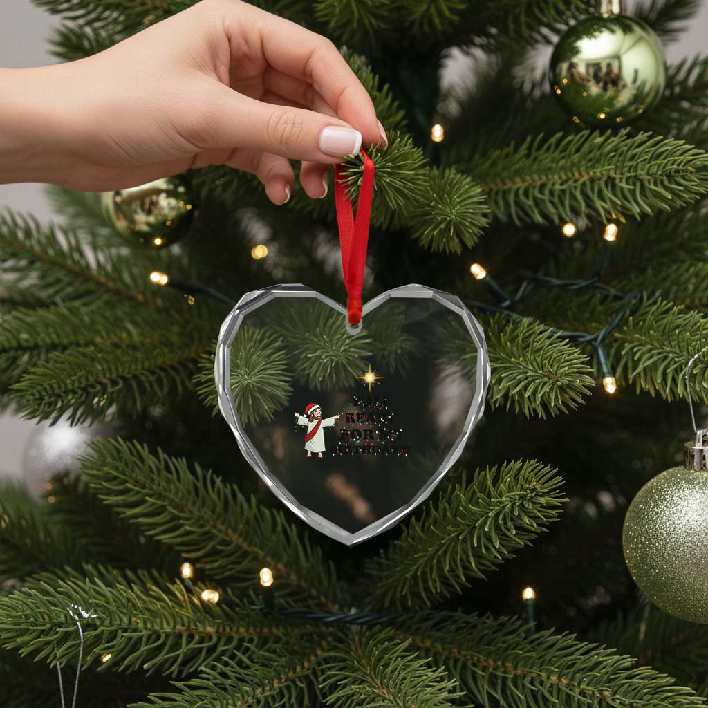 Funny Jesus Christmas Heart Crystal Glass Ornament Are You All Ready For My Birthday - Wonder Print Shop