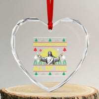 Funny Jesus Christmas Heart Crystal Glass Ornament Disappointments All of You Jesus Ugly Xmas - Wonder Print Shop