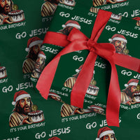 Funny Jesus Christmas Wrapping Paper Roll Go Jesus It Is Your Birthday - Wonder Print Shop