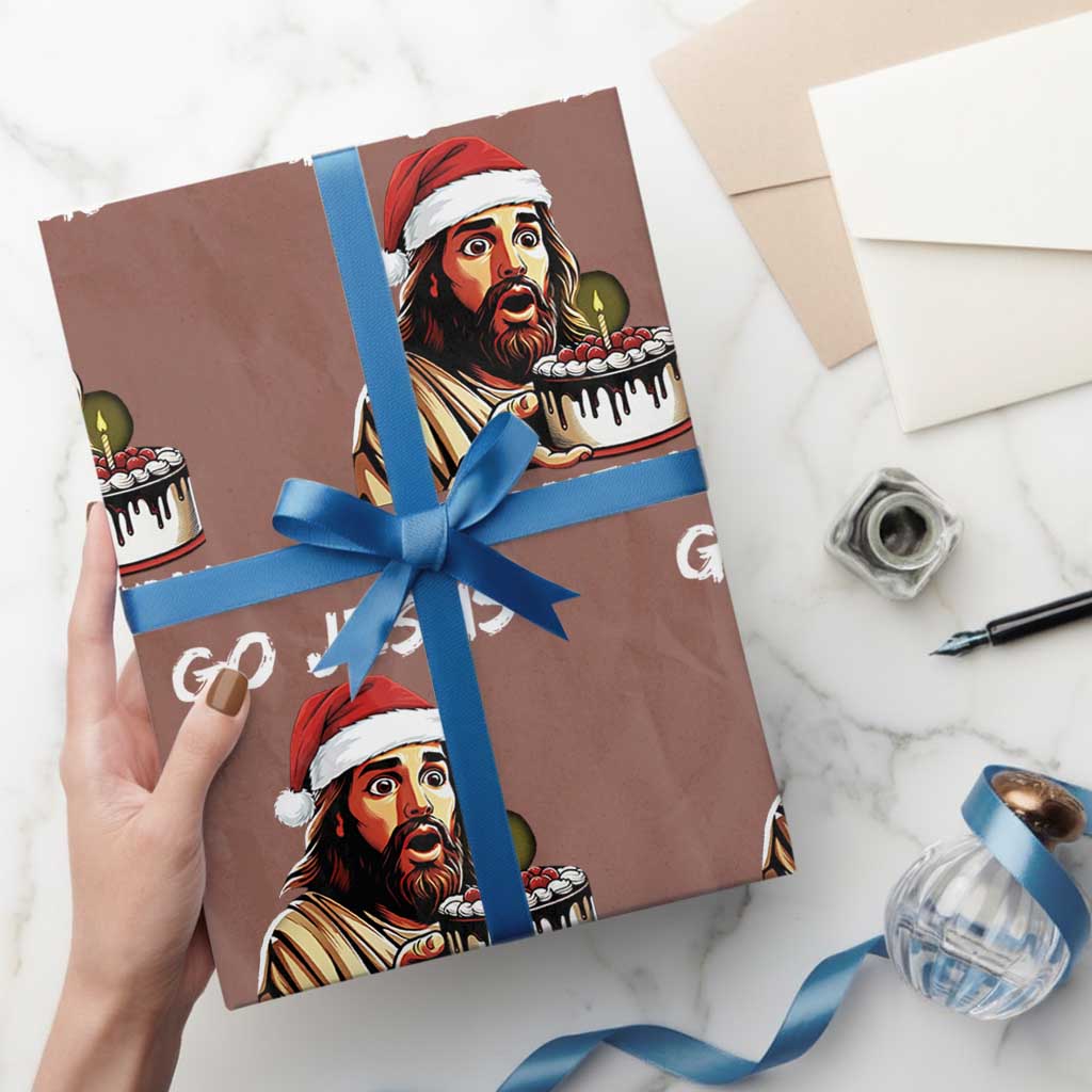 Funny Jesus Christmas Wrapping Paper Roll Go Jesus It Is Your Birthday - Wonder Print Shop