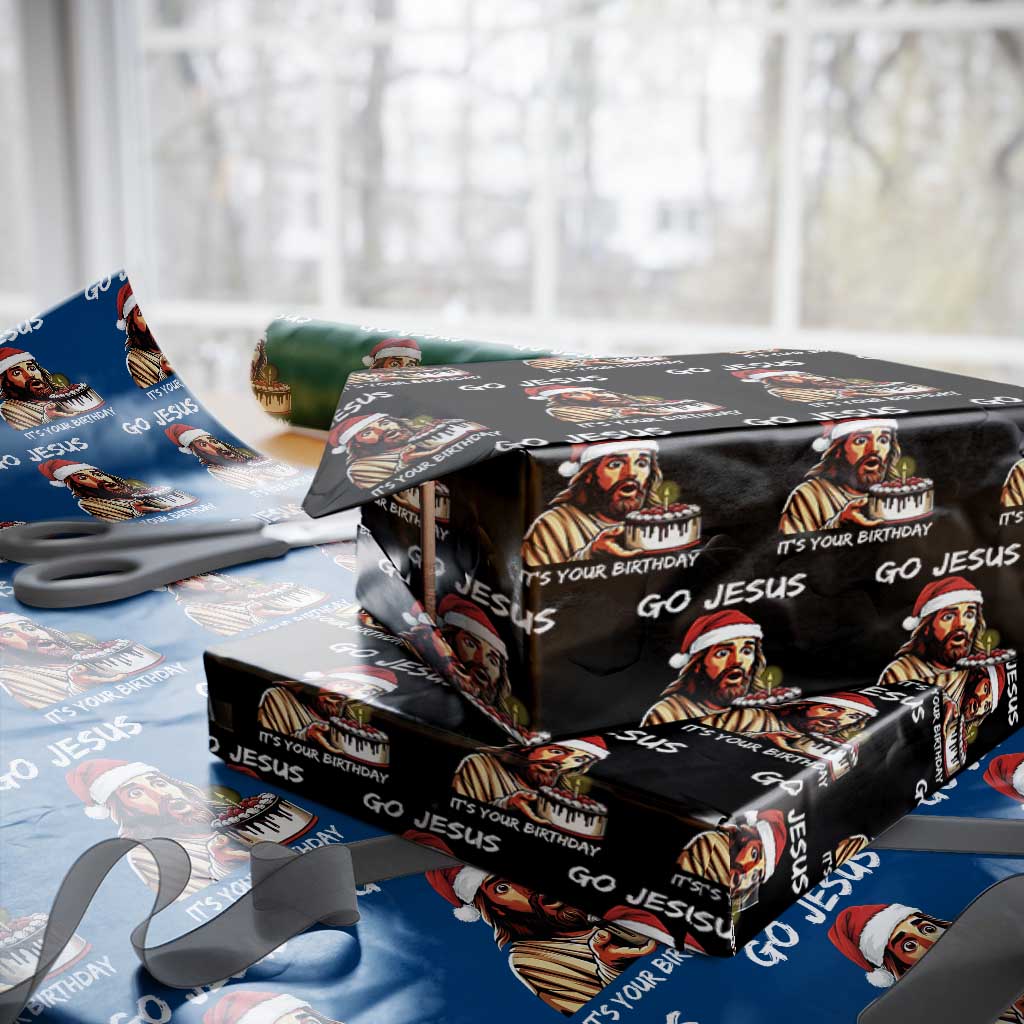 Funny Jesus Christmas Wrapping Paper Roll Go Jesus It Is Your Birthday - Wonder Print Shop