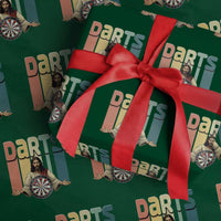Funny Jesus Dart Player Sunset Retro Vintage Wrapping Paper Roll Christian Dartist Gift - Wonder Print Shop