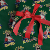 Funny Jesus DJ Raves Techno EDM Party Wrapping Paper Roll