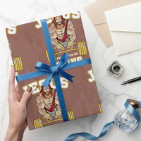 Funny Jesus Gym Wrapping Paper Roll Hallowed Be Thy Gains - Wonder Print Shop