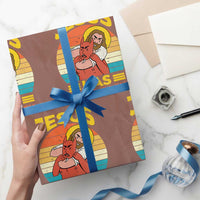 Funny Jesus Has Your Back Wrapping Paper Roll Jiu Jitsu Retro Christian - Wonder Print Shop